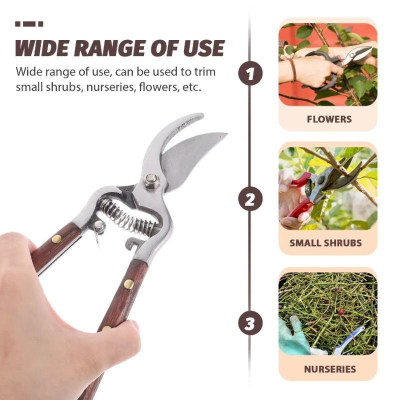 Bonsai Garden Knife - 1 Stück Gartenschere mit Holzgriff, Edelstahl-Gartenschere,