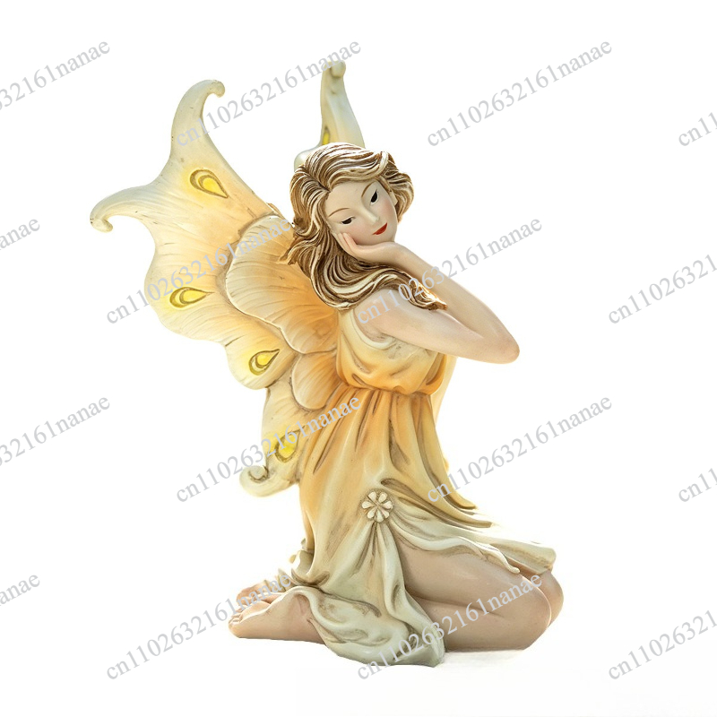 Bonsai Garden Plants - Kniende Feenstatue Elegante Feenfigur mit Flügeln,